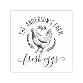 Land Hand-getrokken familie boerderij hen vers ei Zelfinktende Stempel (Design)