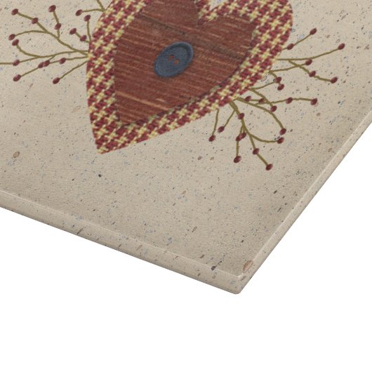 land hart glas snijplank (Hoek)