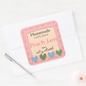 land harten-zelfgemaakt vierkante sticker (Envelop)