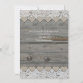 Land Hearts Lace Wood 2 Side Weduwen Uitnodiging (Achterkant)