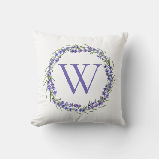 Land Heather krans monogram Kussen (Voorkant)