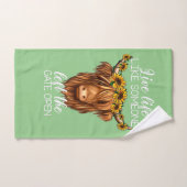 land heifer highland koe met zonnebloemen boerderi bad handdoek (Handdoek)