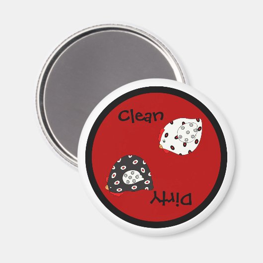 Land Hen Clean Dirty Dishwasmachine Magnet (Voorkant / Achterkant)