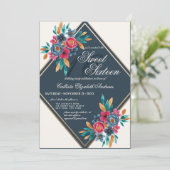 Land Herfst Blauw Goud Waterverf Bloemen Zoet 16 Kaart (Staand voorkant)