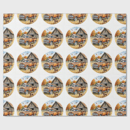  Land Herfst Dag, Herfst Retro Truck, Cadeaupapier