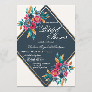 Land Herfst Gouden Waterverf Bloemen Vrijgezellenf Kaart