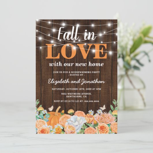 Land Herfst Housewarming Party Kaart (Staand voorkant)