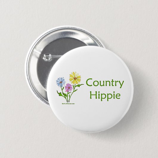 Land Hippie Ronde Button 5,7 Cm (Voorkant /achterkant)