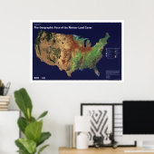 Land Hoesje in USA Map 1992 Poster (Thuiskantoor)