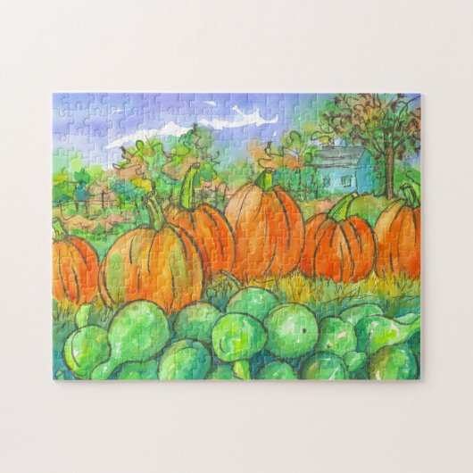 Land Home Pumpkin Patch Naherfst Season Legpuzzel (Horizontaal)
