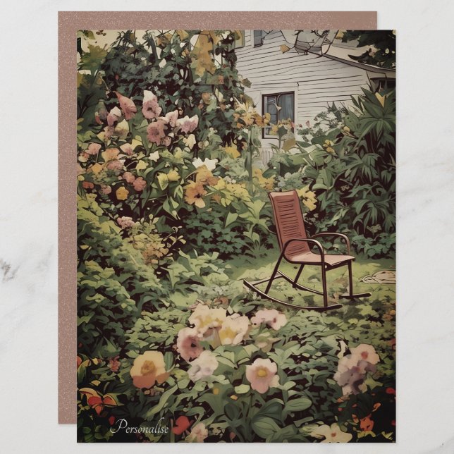  Land Home Tuin Bloemen Scrapbook Papier (Voorkant / Achterkant)