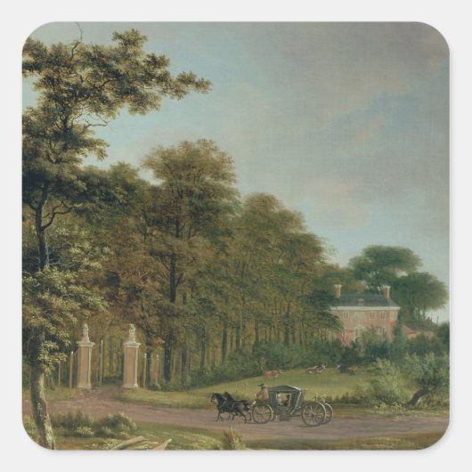 Land House Vierkante Sticker (Voorkant)