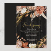  land Hout Floral Friendsgiving Dinner Kaart (Voorkant / Achterkant)