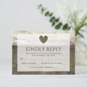 Land Hout Hart Bruiloft RSVP (Staand voorkant)