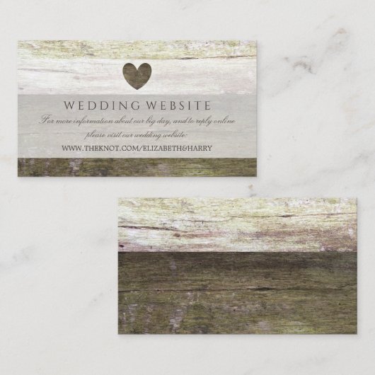 Land Hout Hart Bruiloft Website Informatiekaartje (Voorkant / Achterkant)