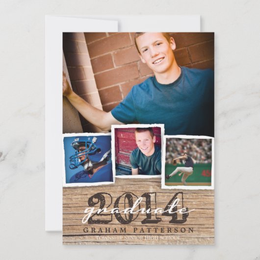 Land Hout Rustic Afstuderen 2014 Uitnodiging (Voorkant)