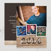 Land Hout Rustic Afstuderen 2014 Uitnodiging (Voorkant / Achterkant)