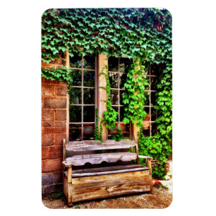 Land Houten Bank Ivy Vines Flexibele Magneet