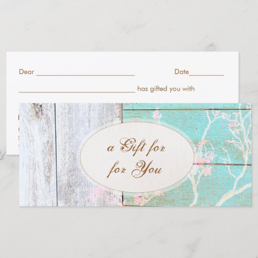 Land , houten Boutique Cadeaubon (Voorkant / Achterkant)