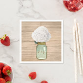 Land Houten Rustieke Mason Jar Hydrangea Servet (Insitu)