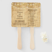 Land Huwelijksceremonie Programma Fan Handwaaier (Voorkant en achterkant)