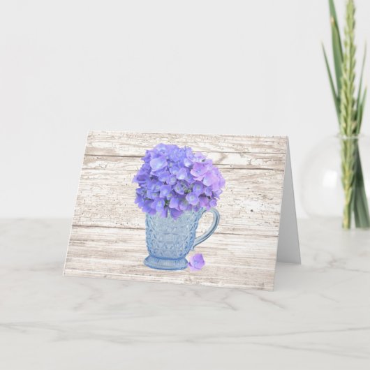 LAND Hydrangea Grote lettertype Moederdag Kaart (Voorkant)