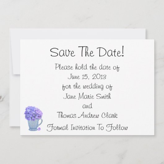 Land Hydrangea sparen de datum Save The Date (Achterkant)