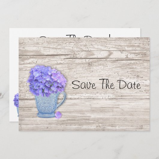 Land Hydrangea sparen de datum Save The Date (Voorkant / Achterkant)