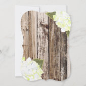 Land Hydrangeas en Rustic Wood Birthday Invite Kaart (Achterkant)