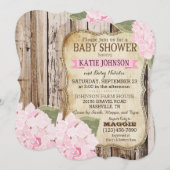 Land Hydrangeas en Rustisch Baby shower Kaart (Voorkant / Achterkant)