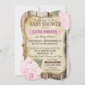 Land Hydrangeas en Rustisch Baby shower Kaart (Voorkant)