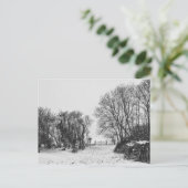 Land in de sneeuw briefkaart (Staand voorkant)
