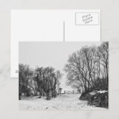 Land in de sneeuw briefkaart (Voorkant / Achterkant)