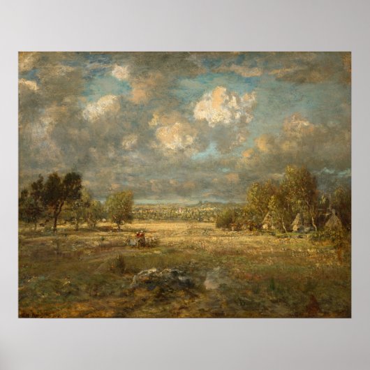 Land in Picardy, Théodore Rousseau Fine Art Poster (Voorkant)