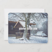 Land in sneeuw feestdagenkaart (Voorkant)