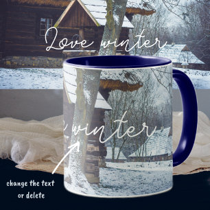 Land in sneeuw mok