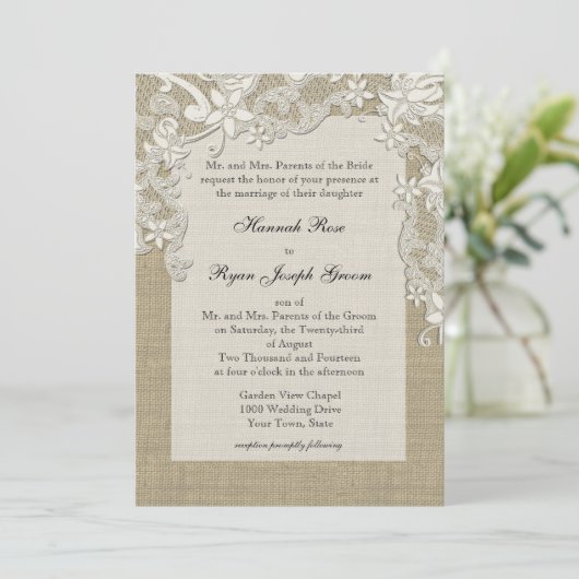  Land Kant Ontwerp en Burlap Kaart (Staand voorkant)