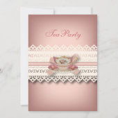  land kant roze bloementheekop theekransje kaart (Voorkant)