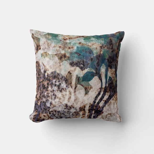 Land Katoen Silhouet Ontwerp met Taupe terug Kussen (Voorkant)