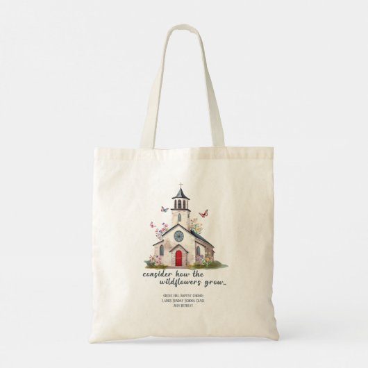 Land Kerk Wildbloemen Zondag School Custom Tote Bag (Achterkant)
