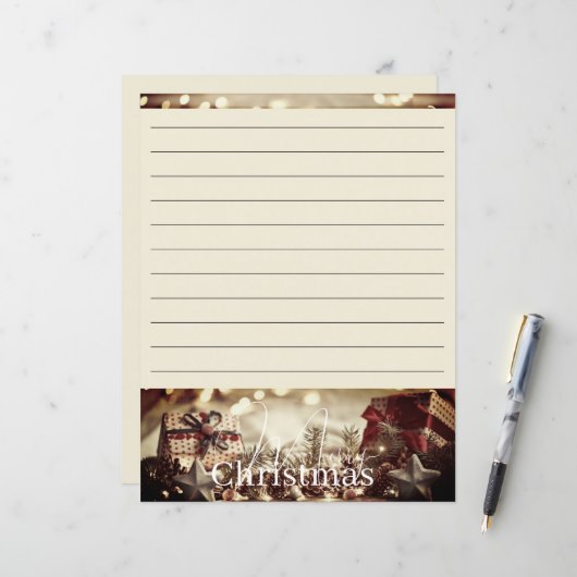 land Kerst briefpapier papier (Voorkant / Achterkant in situ)