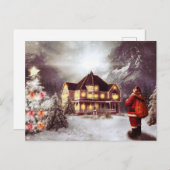 Land Kerst Cabin Vakantie Briefkaart (Voorkant / Achterkant)