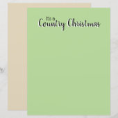 Land Kerst Gezegde Groene Rustieke Letterkop (Voorkant / Achterkant)