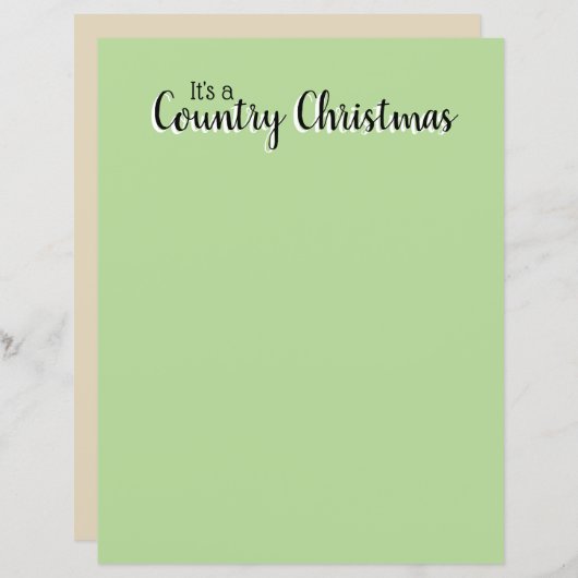 Land Kerst Gezegde Groene Rustieke Letterkop (Voorkant / Achterkant)