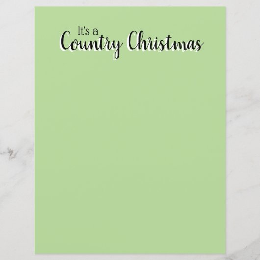 Land Kerst Gezegde Groene Rustieke Letterkop (Voorkant)