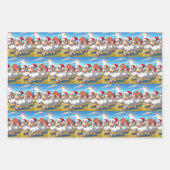 Land Kerst Kinder Paarden Kalf en Schaap Inpakpapier Vel (Voorkant 3)