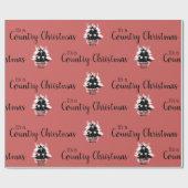  Land Kerst Rood Patroon Cadeaupapier (Vlak)