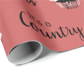  Land Kerst Rood Patroon Cadeaupapier (Rol Hoek)