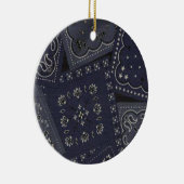 Land Kerstblauw Bandana Keramisch Ornament (Rechts)