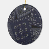 Land Kerstblauw Bandana Keramisch Ornament (Links)